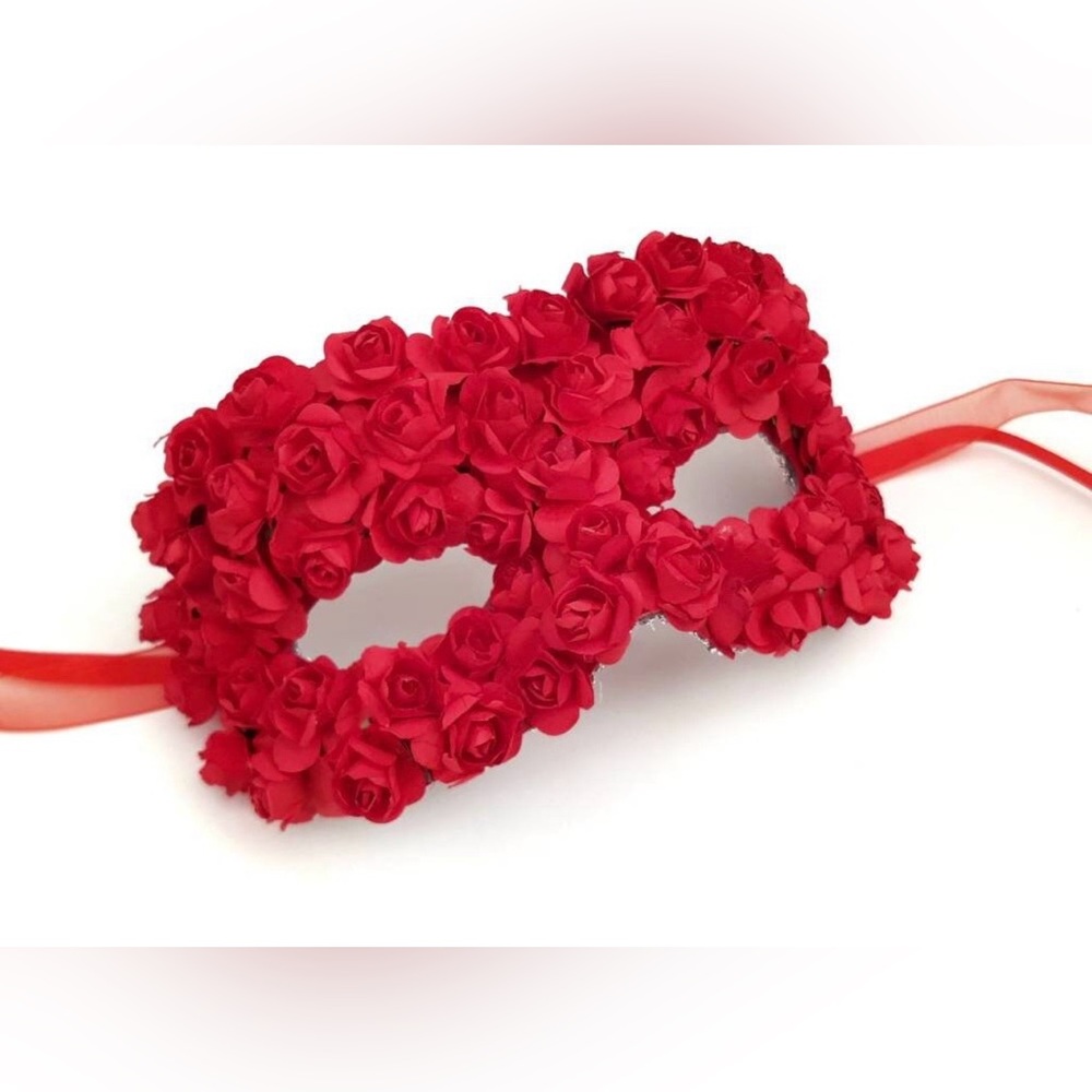 Red Floral Masquerade Mask
